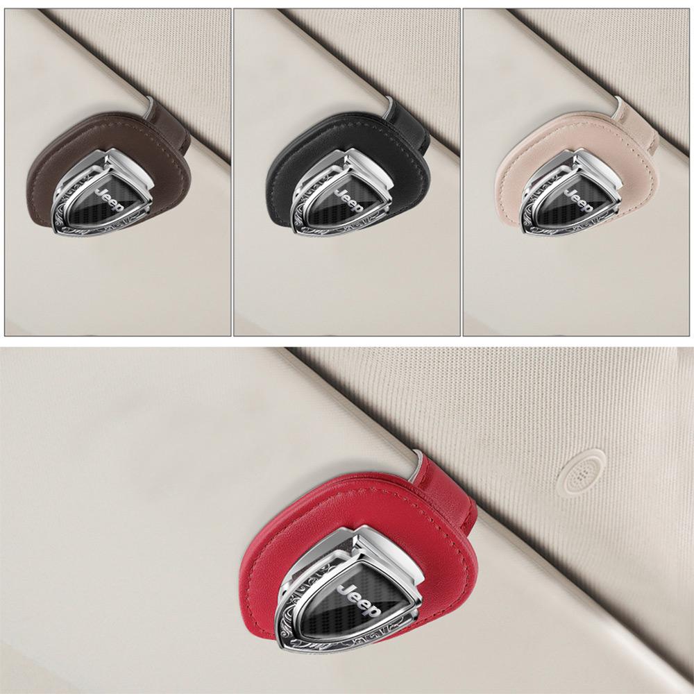 Car Styling Sunglasses Storage Clip Auto Sun Visor Eyeglass Holder Accessories For Jeep Grand Cherokee Wrangler Renegaed Compass AMQ1