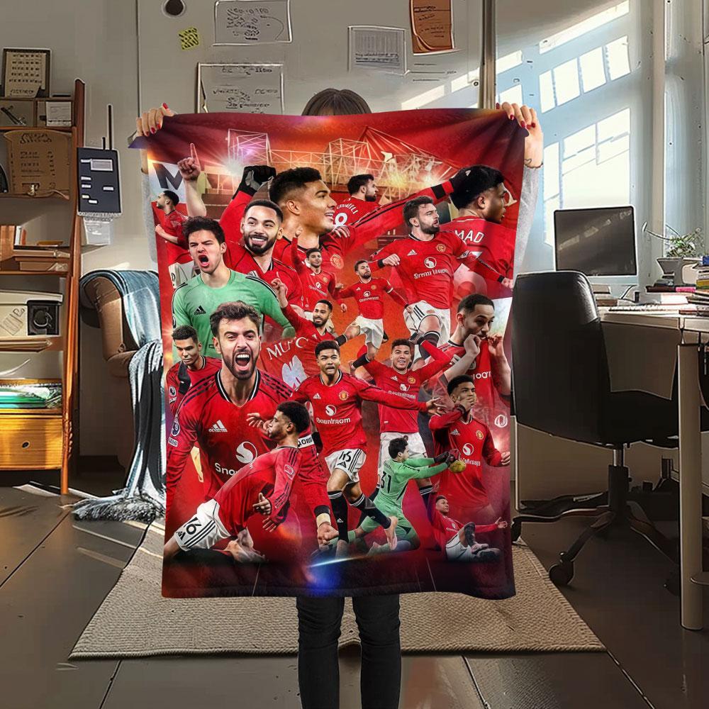 Glänzende MUFC Aufkleber Decke, Hohe Qualität, Bequem für Alle Jahreszeiten, Heimdekoration, Wärme und Komfort