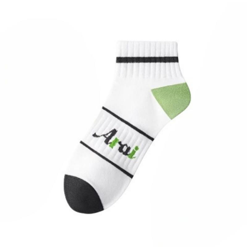 5 Pairs of Men's Spring and Summer Thin Pure Cotton Deodorizing Student Sports Socks