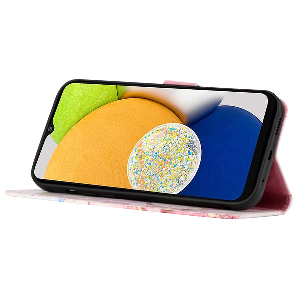 For Samsung Galaxy A35 5G Case with Strap Marble Pattern Leather Phone Cover Card Holder