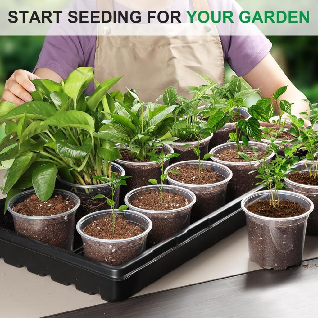 Reinforced Clear Nursery Pots with Drainage Hole, Transparent Variety Pack Plastic Plant Pot Seedling Planter Seed Flower