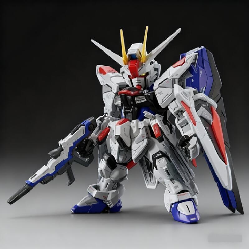 Mgsd Zgmf-X10a Q-Version Assembly Model Kit  Action Figures Plastic Toy Model Exquisite Desktop Decorations Collectiond Boy Gift