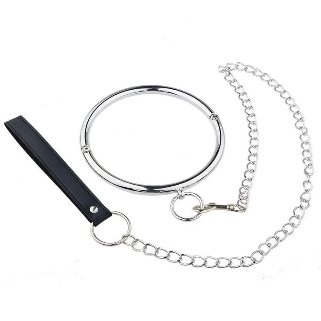 Trakční řetízek Kovový obojek na krk BDSM Sexy vodítko Kroužek Řetízek Slave Bondage Hračky Role Play Erotické sexuální hračky pro ženy Muži