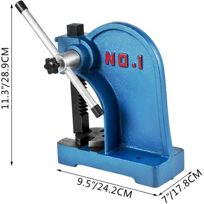 Machine Presse Manuelle - VEVOR - 1 Tonne - Hauteur de travail 110 mm - Plaque d'enclume 90 mm
