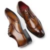 Brogue Oxford Shoes Mens Genuine Leather Business Formal Derby Pointed Toe Lace Up Dress Shoes