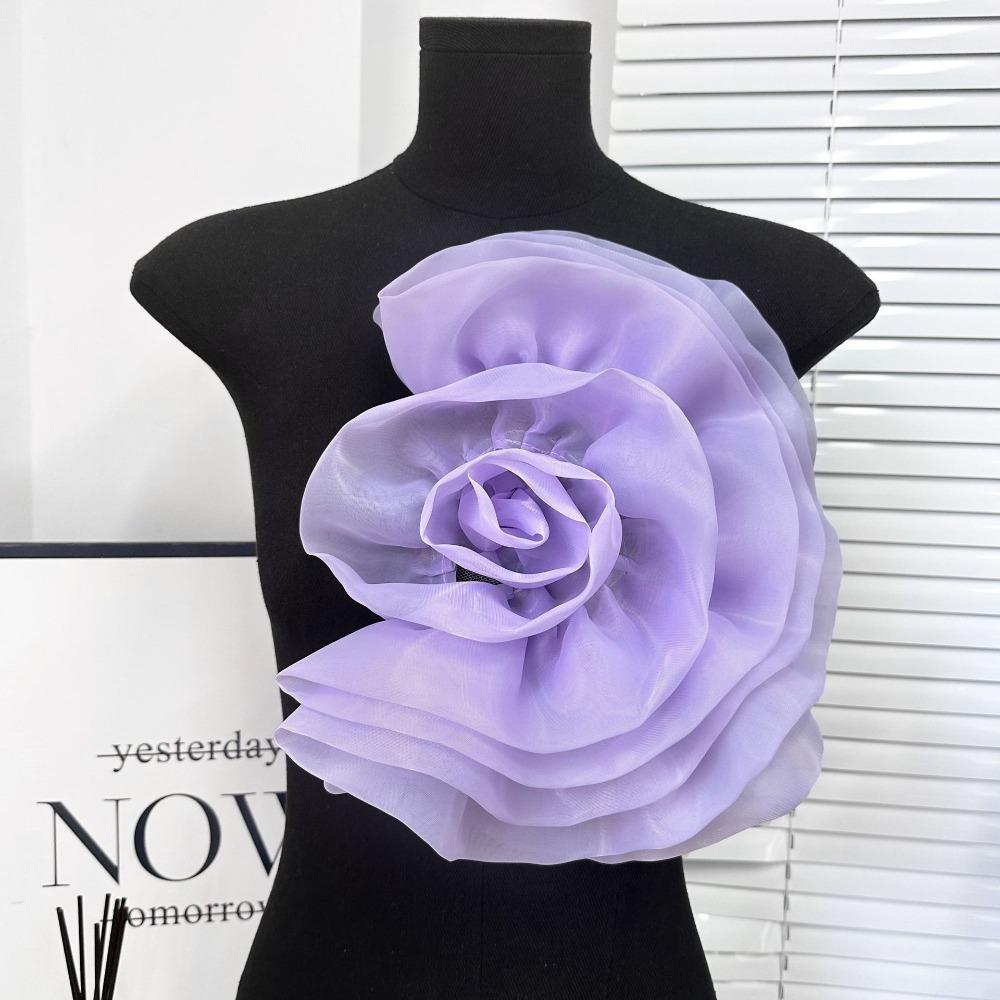 

Handmade Flower Patch Clothing Dress Neck Decoration Chest Flower Fashion DIY Clothing Corsage Purple