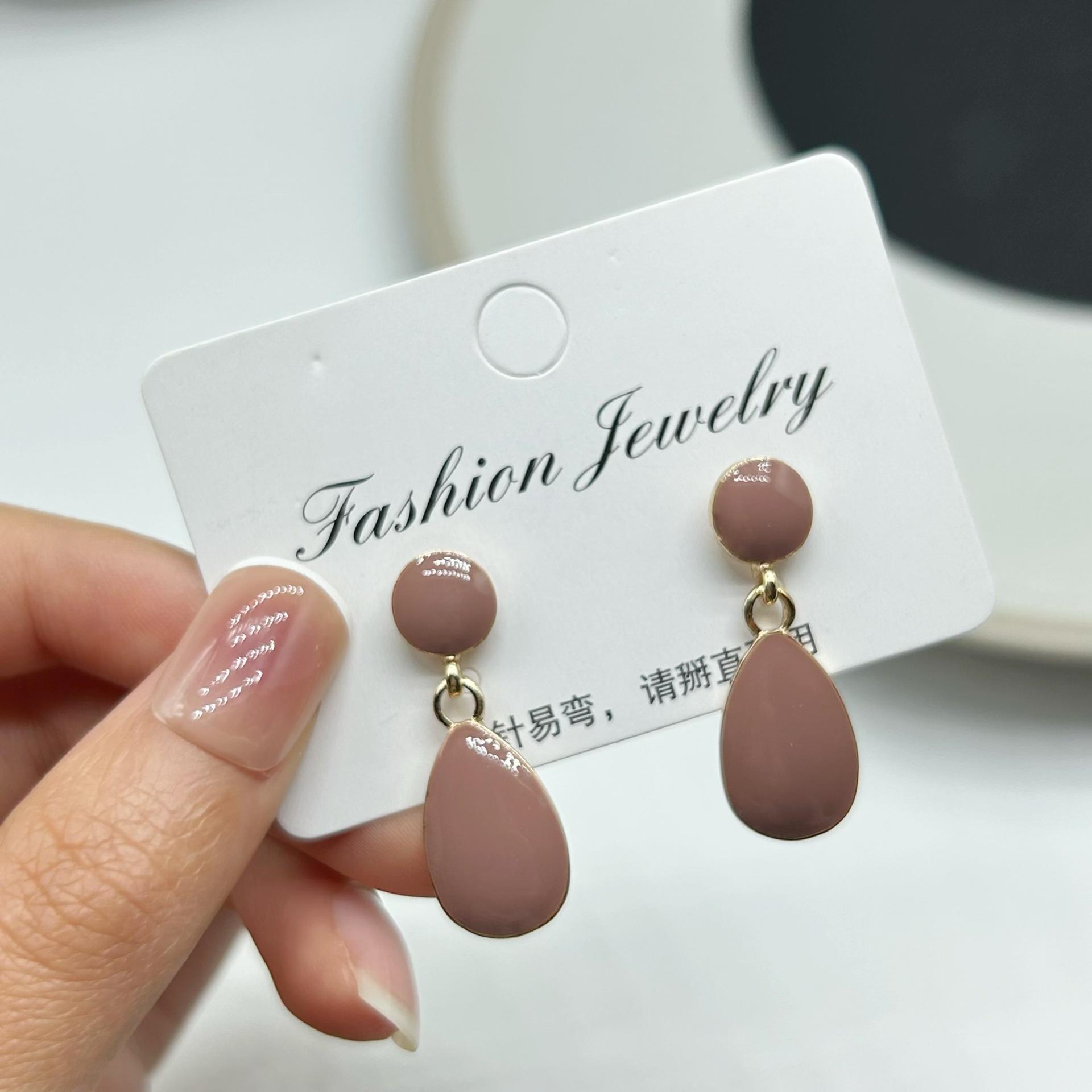 

Милые серьги-гвоздики с каплями воды, красные серьги-гвоздики, простые эстетические нежные серьги для женщин и девочек, ювелирные изделия для ушей, подарки кофейный