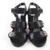 Great CHANEL Sandals COCO Mark Turn Lock Leather black leather Women 37 G37387 Used