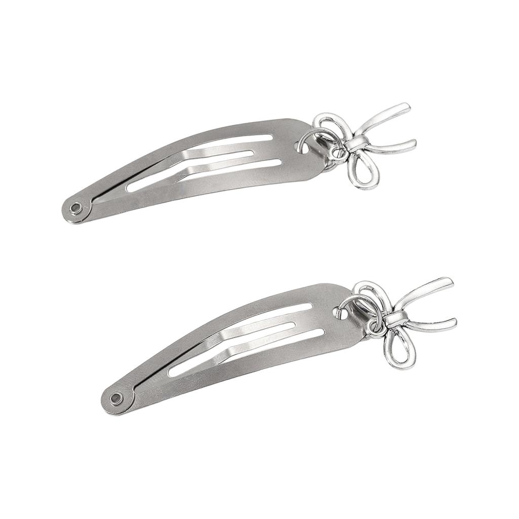 Y2K Metall Haarspange Personalisierte Retro BB-Spange mit Anhänger für Frauen Trendige Stern Schleife Element Haarspange Mädchen Haarschmuck