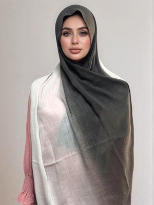 Premium Two-color Hijab Headscarf Soft Breathable Hijab Muslim Women Scarf Gradient Cotton Viscose Modal Hijab