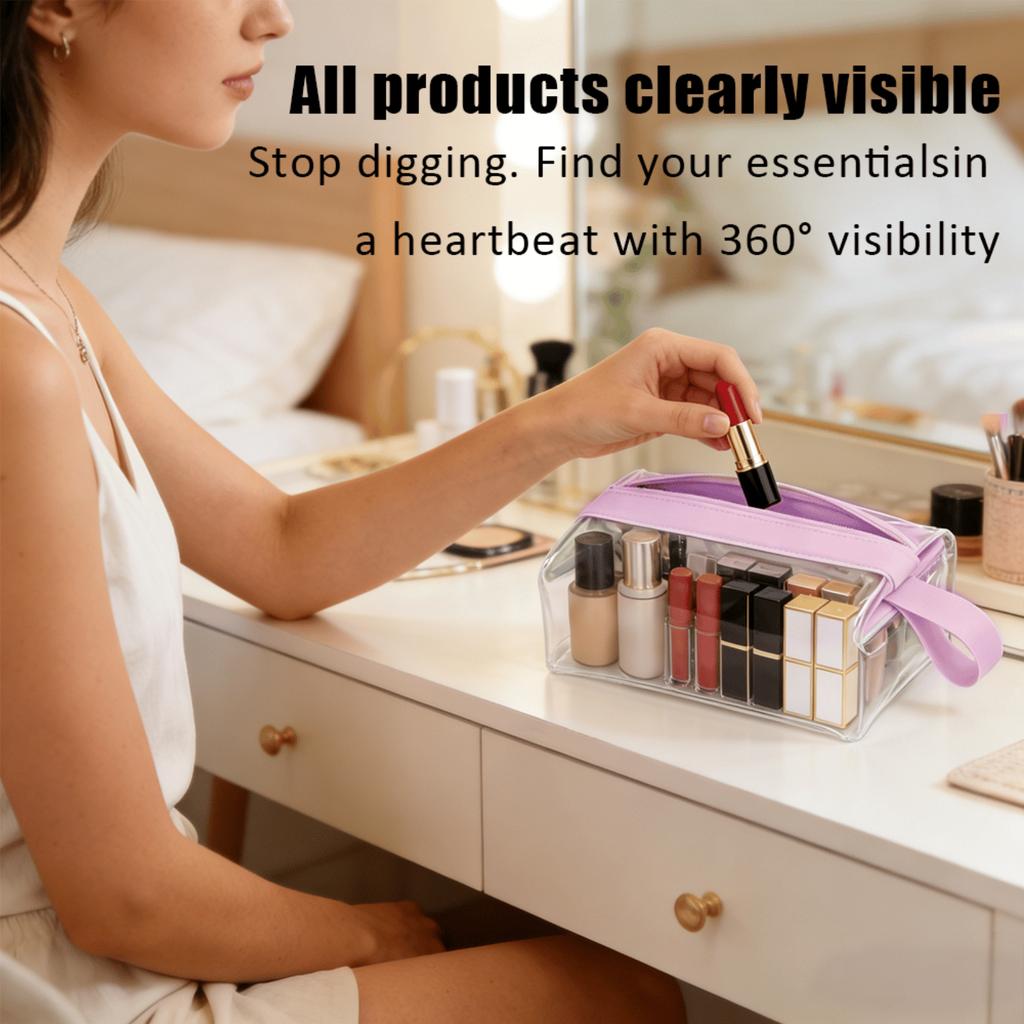 Foldable Cosmetic Bag, Large Capacity With Multiple Compartments, Portable Makeup & Storage Bag