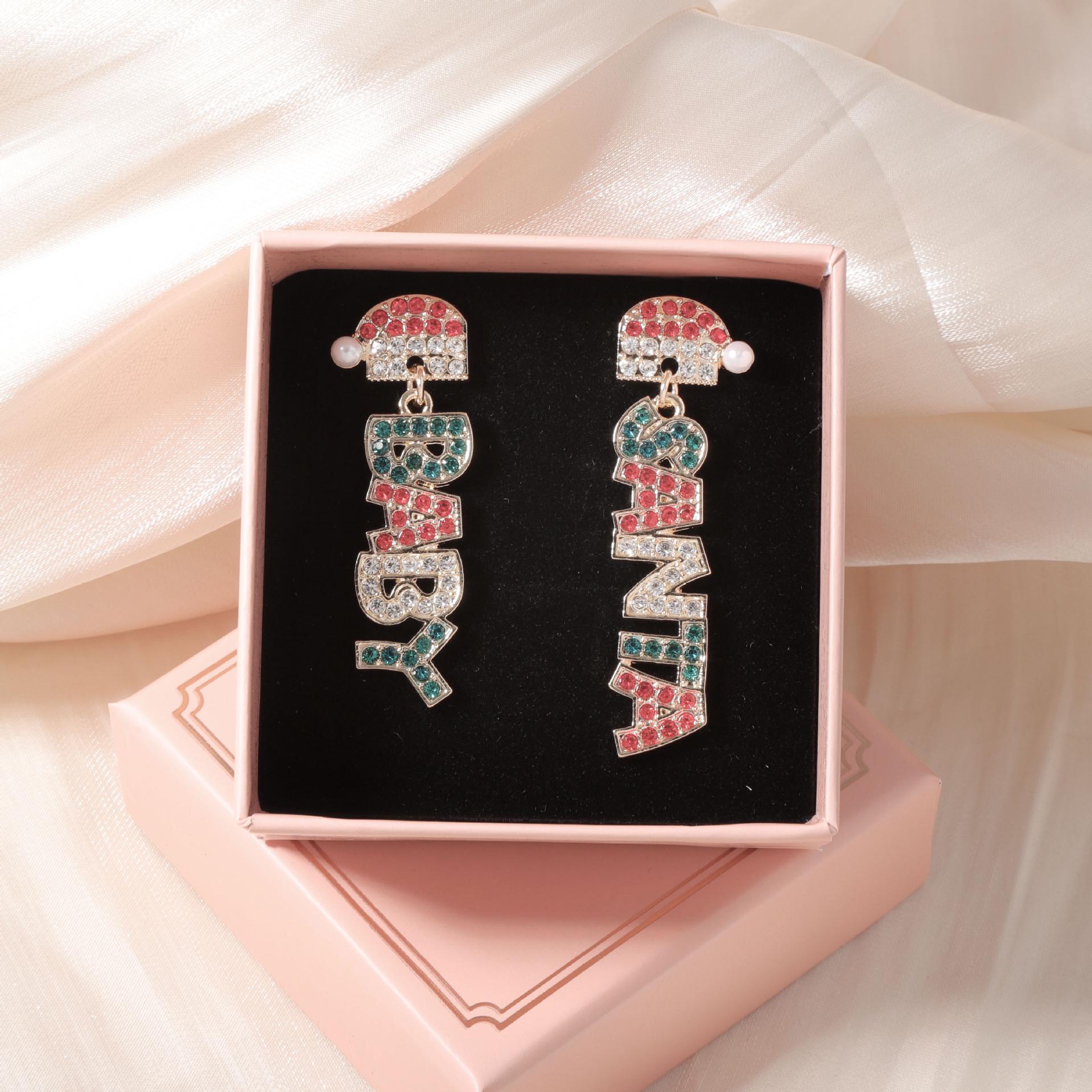 Очаровательные Рождественские серьги-бусины с инициалами из сплава для женщин