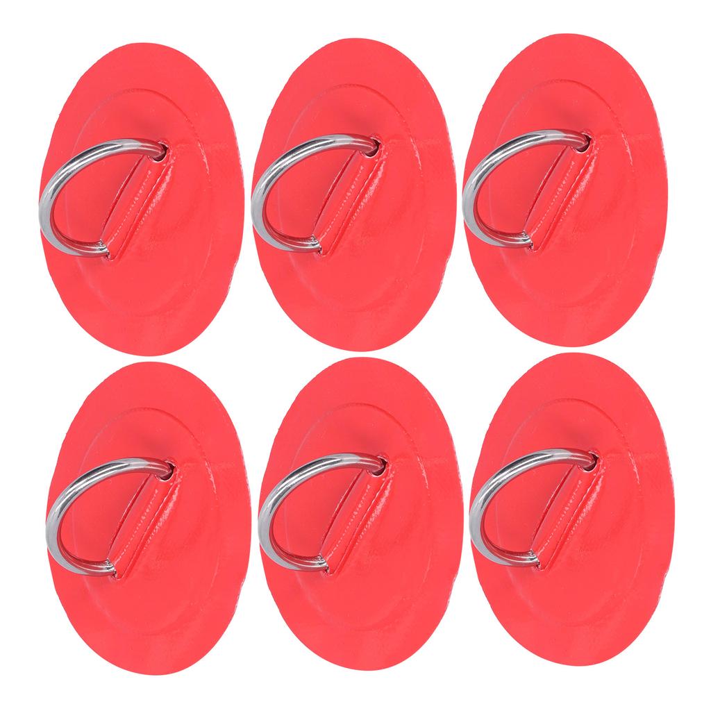6pcs Inflatable Boat Kayak D Pad Patch Marine Fixed Buckle with Elastic Bungee Cord(Black )