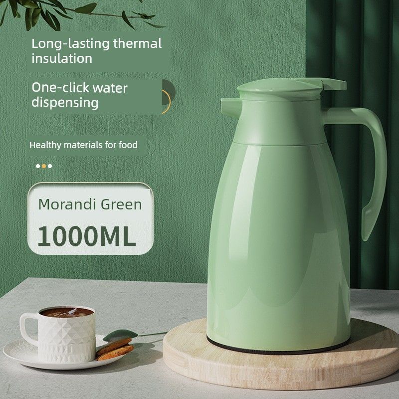 

New Style Thermos Kettle for Office Workers, Large Capacity Thermos Cup, Coffee Pot, Large Hot Water Bottle for Dormitory, Teapot, Warm Water Kettle Morandi Green Small 1000ml|Default Item