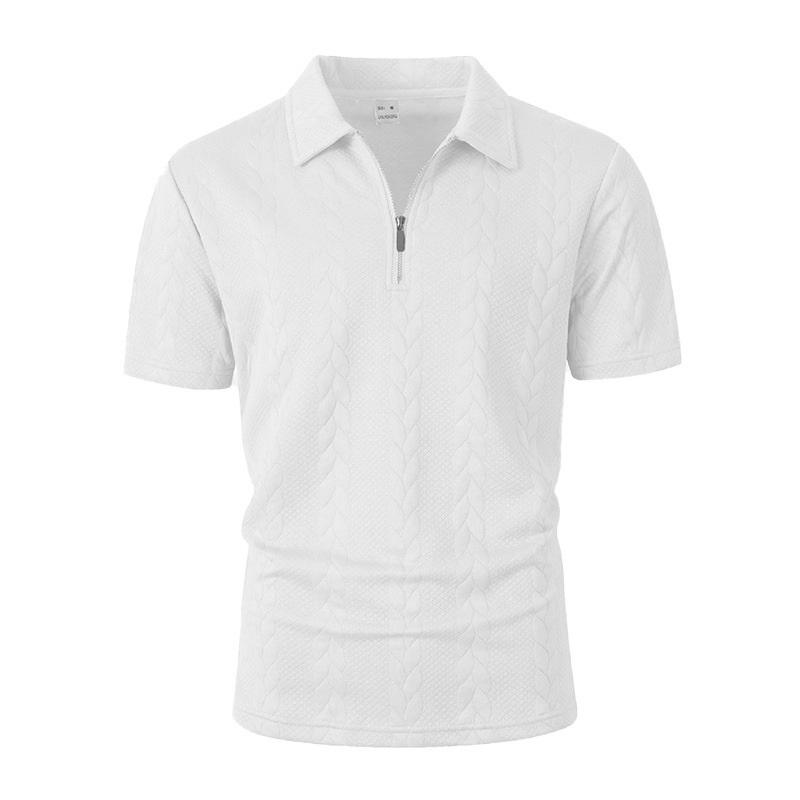 Men's Polo Shirt New Summer Short Sleeve Casual Solid Color Turn-down Collar Tee Loose Fit Tops