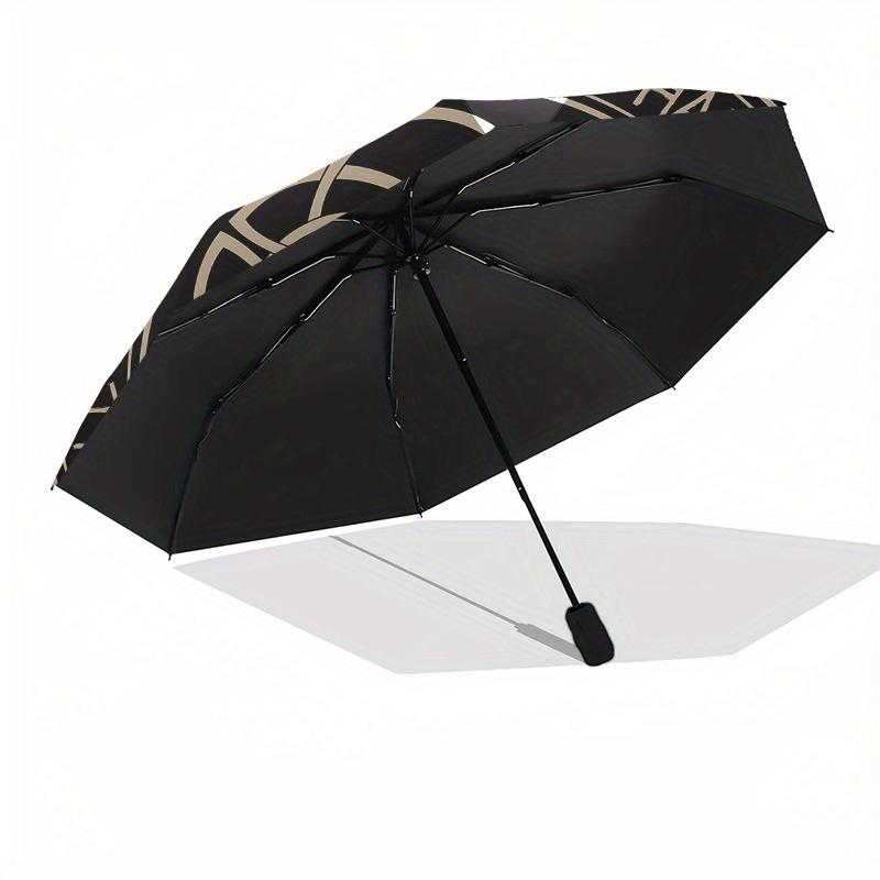 "Forever in the Halls of Valhalla" Norse Viking Warrior Sticker Umbrella, Cute Umbrella with Cute Design, Portable 3-Fold Compact Umbrella for Men & W