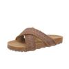 2025 Summer New Flat-bottomed Slippers Women's Wear Cross-toe One-word Drag Soft-bottomed Casual Versatile Cool Slippers