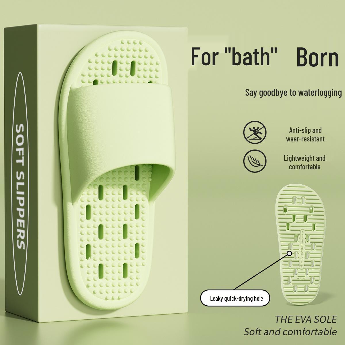 

Jieliya Non-slip Leak-proof EVA Shower Sandals for Men & Women - New Style Indoor Home Massage Slippers 40-41 зелений