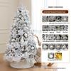 2M Luminous White Flocked Christmas Tree for Home or Window Decoration