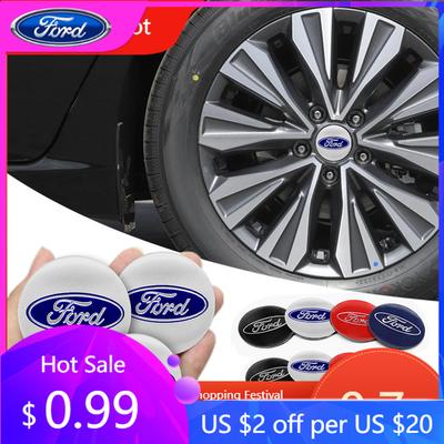Car Sticker Hot For Ford 4Pcs 56/60/65mm Car Wheel Stickers Center Hub Cap Car Emblem Badge Decal For Ford Focus Fiesta Ranger M