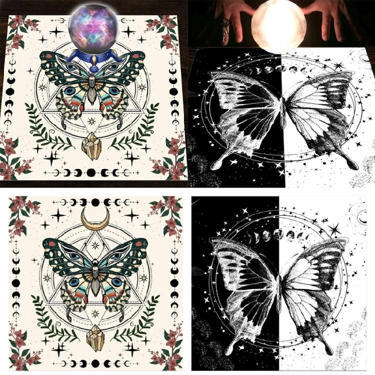 Tapestry Butterfly Moon Phases Tablecloth Bedroom Decorative Background Cloth