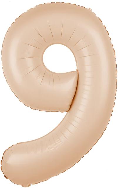 Foil Balloon Number 9 Caramel 100cm
