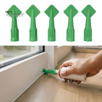 Durable Glue Spreading Nozzle 5Pcs Caulk Tip Tools, Caulking Tips Set with Adapter, Plastic Efficient Sealant Extrusion Applicator Reusable