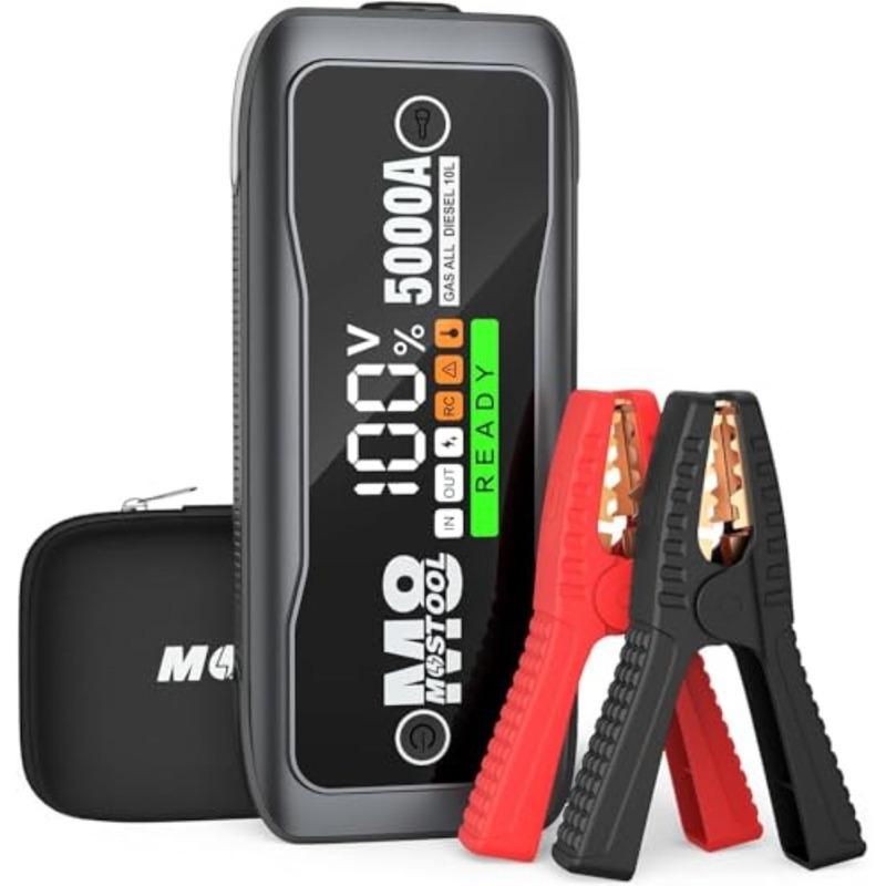 M8 Car Jump Starter 5000A 12V Portable Battery Booster with LED Display Fits All Gas Engines and Up to 10.0L Diesel Engines
