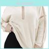 Cotton Colorblock Sweatshirt With Zipper Pockets For Women Autumn Casual Wear