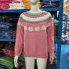 Europäischer & Amerikanischer Damen Lockerer Farbblock Rundhals Mode Pullover