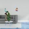 Elegant Peacock Statue Animal Sculpture Collection Resin Figurine Tabletop Ornament for Bedroom