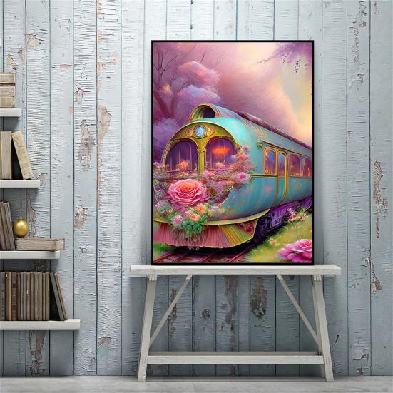 5D Deimantų meno rinkinys Traukinio raštas Kraštovaizdis Padidinkite kūrybiškumą Sumažinkite įtampą su išskirtiniais kalnų krištolais Siuvinėjimas Mozaika kryžminio dygsnio namų dekoravimas