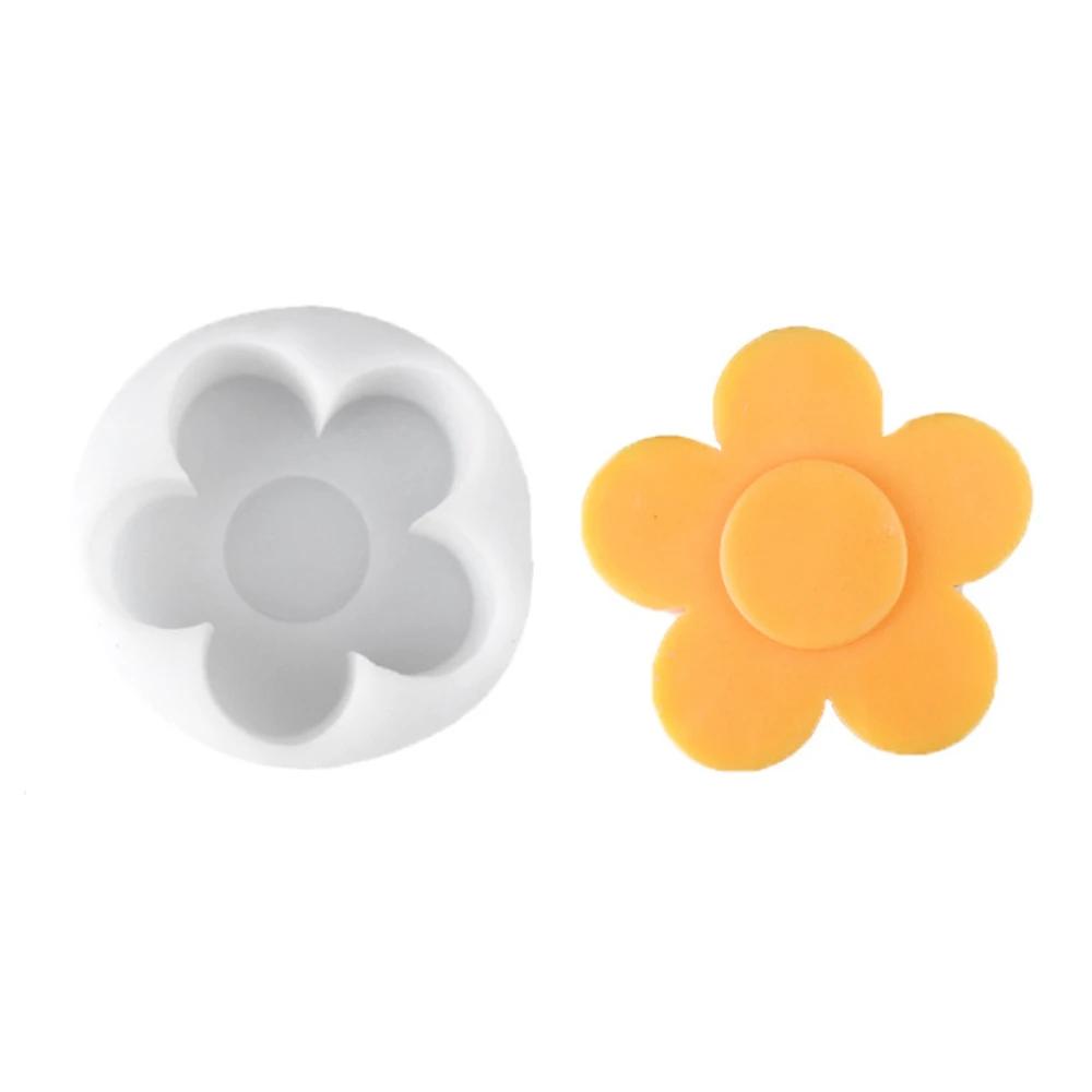 Cartoon Flower Chocolate Silicone Moulds Simple Mousse Biscuit Molds Birthday Cake Decor Plant Candles Soap Valentine's Day Gift
