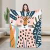 Scandinavian Style Leopard Lover Blankets Warm Soft Plush Throw Blanket For Couch Bed Travel Office Flannel Bedspread Bed Cover
