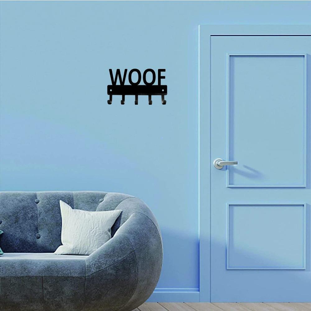 

Dog Paw Key Rack Wall Mount with Shelf Holder for Keys and Leashes Small Size Black чёрный