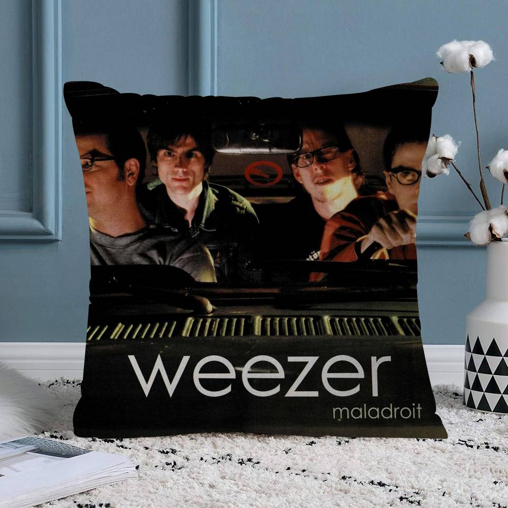 Weezer Music Band Office Cushion Pillowcase Car Cushion CoverXCM Lumbar Pillowcase Sofa Pillowcover