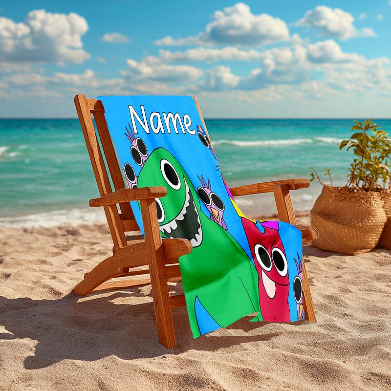 Personalized customized proof beach towel with Garten Of Banban pattern - soft, absorbent,quick-drying,perfect swimming,camping&bathing