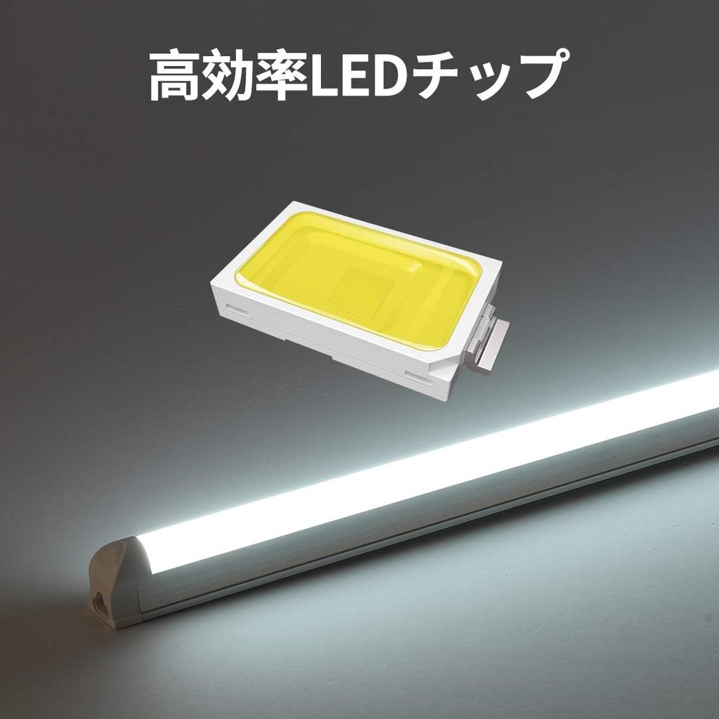 SD Light LED Fluorescent Light Bulb, 40W, T8, Integrated Fixture, 18W, Daylight White, 120cm, Bar Light, with Switch [Pack of 6]