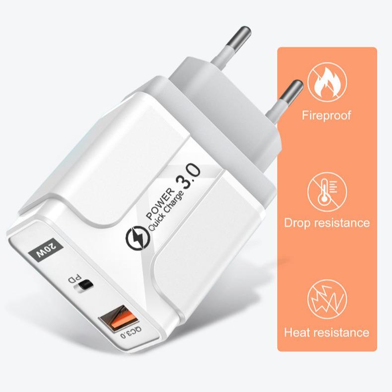 PD33W QC3.0 GaN Multi-Port Fast Charger, 9V/12V European Standard