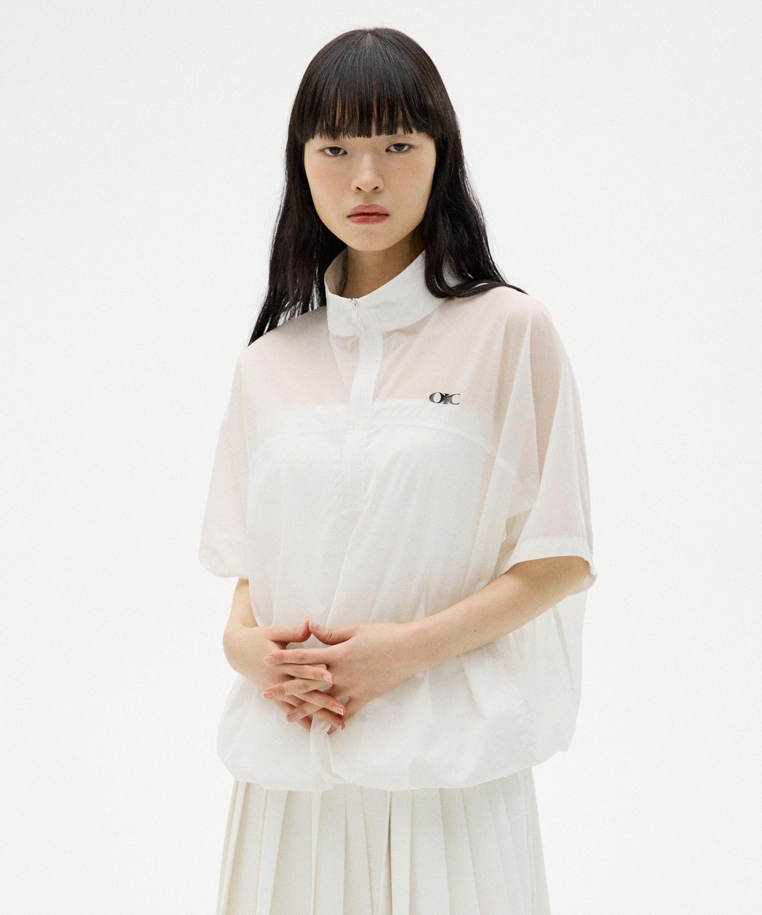 Oioi Collection Small Logo Sheer Oversized Anorak [White] White/L