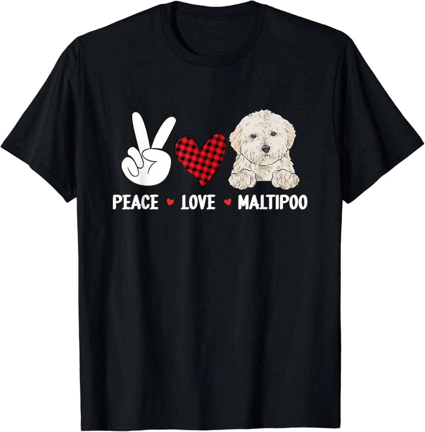 Maltipoo, Peace Love Maltipoo Gift Unisex T-Shirt XL