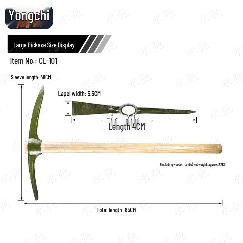 Large Camping & Outdoor Pickaxe Shovel
