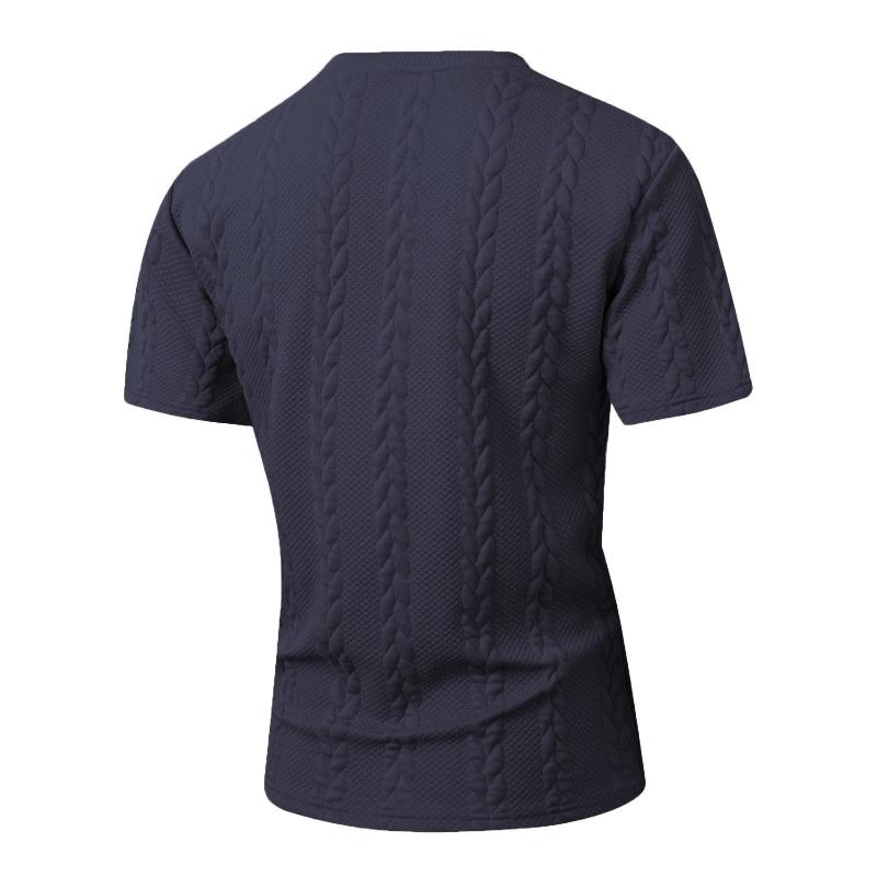 Men's Jacquard Textured Pocket Short Sleeve T-Shirt.
