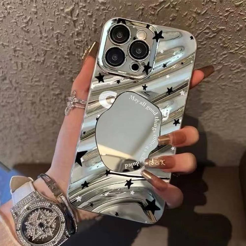 Husă Telefon Oglindă pentru iPhone 16 11 13 14 pentru 16 Pro 12 13 15 16 Pro Max pentru Samsung A15 A16 A35 A55 Husă Telefon Drăguță Nor Floare Cățeluș Galvanizată