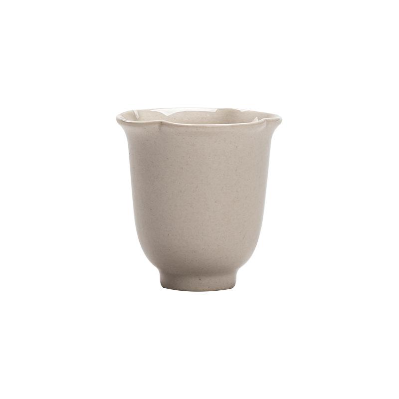 Hand‑Crafted Plant‑Ash Glaze Ceramic Master Cup, Japanese‑Style Retro Thin‑Walled Aroma‑Sniffing Cup for Kung Fu Tea Set