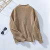 Women's Fall/Winter Knitwear Loose Pullover V-Neck Button Solid Color Sweater