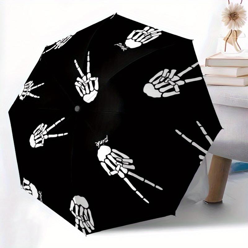 

1pc Skele hands Automatic Open 8-Rib Windproof Umbrella, Travel & Commuting, Suitable for All Seasons, Lightweight Portable, E