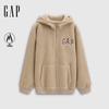 GAP Unisex Embroidered Logo Faux Sherpa Zip Hoodie