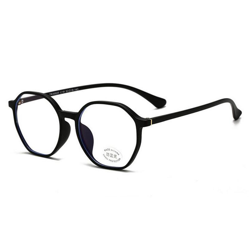 TR90 Polygon Anti-blue Light Computer Glasses Women Men Prescription Spectacle Diopter 0 To -6 Lightweight Durable