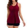 Women Two Piece Flowy  Swimsuits  Bathing Tank Tops With Shorts Athletic Swimwear